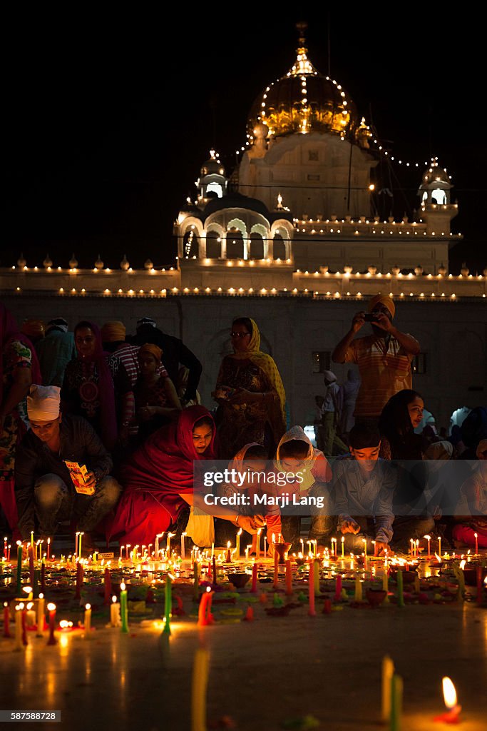 People celebrating Diwali festival night, also Bandi Chhor...