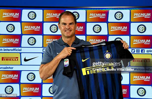 Frank de Boer poses for a photo during FC Internazionale Unveils New Coach Frank De Boer at Appiano Gentile on August 9, 2016 in Como, Italy.