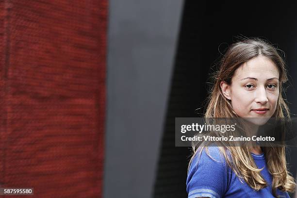 Aenne Schwarz poses during the 69th Locarno Film Festival on August 9, 2016 in Locarno, Switzerland.