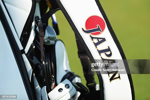 The golf bag of Yuta Ikeda of Japan is seen during a practice round on Day 4 of the Rio 2016 Olympic Games at Olympic Golf Course on August 9, 2016...