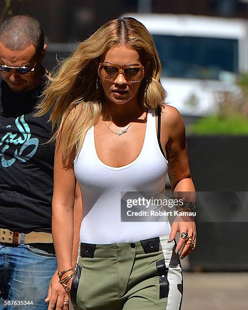 Rita Ora seen out in Manhattan on August 9, 2016 in New York City.