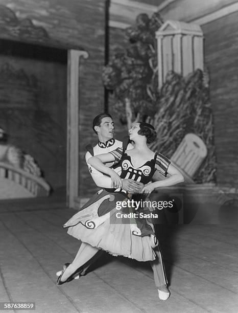Russian-born prima ballerina Alexandra Danilova and English ballet dancer Anton Dolin as they appear in Sergei Diaghilev's Ballets Russes production...