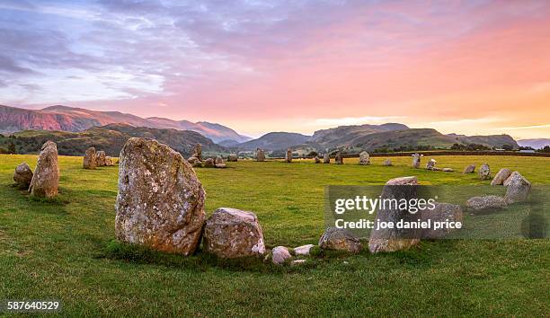 castlerigg stone circle, keswick, lake distict, uk - castlerigg stone circle stock-fotos und bilder