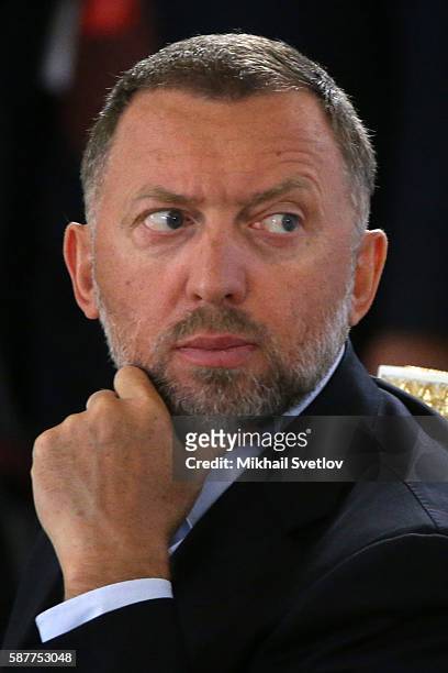 Russian billionaires and businessmen Oleg Deripaska attends Russian-Turkish talks in Konstantin Palace in Strenla on August 2016 in Saint Petersburg,...