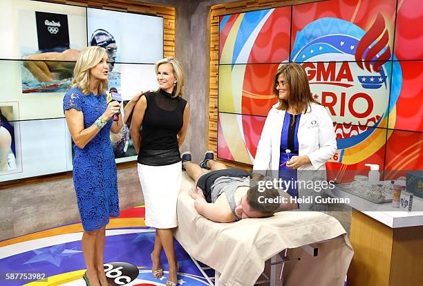 Jill Blakeway demonstrates cupping on "Good Morning America," 8/9/16, airing on the Walt Disney Television via Getty Images Television Network. LARA...