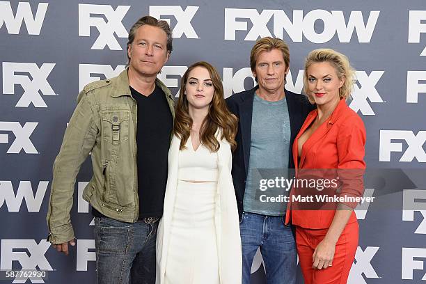 Actors John Corbett, Elizabeth Gillies, Denis Leary and Elaine Hendrix attend the FX Networks TCA 2016 Summer Press Tour on August 9, 2016 in Beverly...