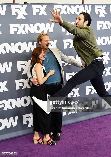 Actors Aya Cash, Chris Geere and Desmin Borges attend the FX Networks TCA 2016 Summer Press Tour on August 9, 2016 in Beverly Hills, California.