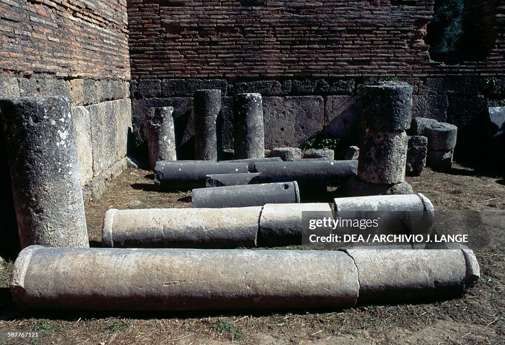 Columns in the early Christian basilica, Olympia