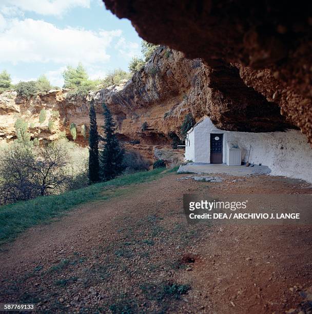 Cave church of Agios Georgios in Didyma, Argolis, Greece.