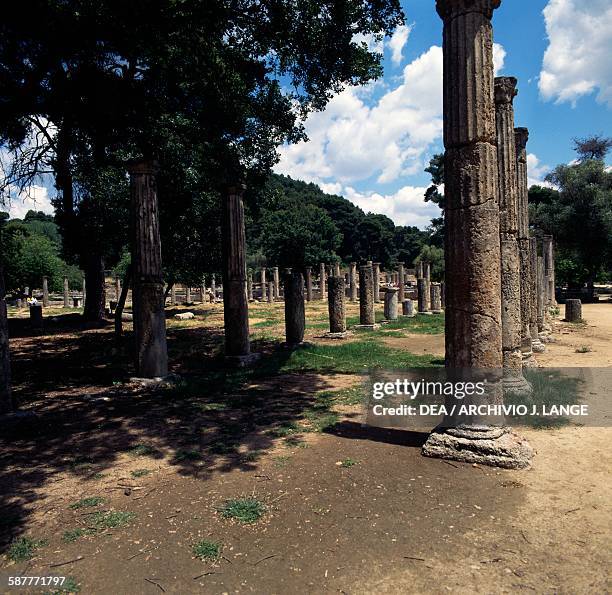 View of the Palaestra, Olympia , Peloponnese, Greece. Greek civilisation, 3rd century BC.