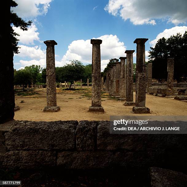 View of the Palaestra, Olympia , Peloponnese, Greece. Greek civilisation, 3rd century BC.