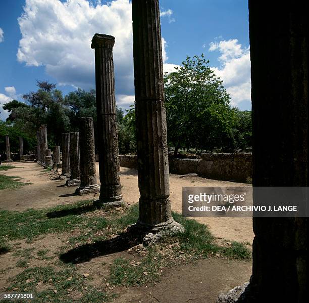 View of the Palaestra, Olympia , Peloponnese, Greece. Greek civilisation, 3rd century BC.