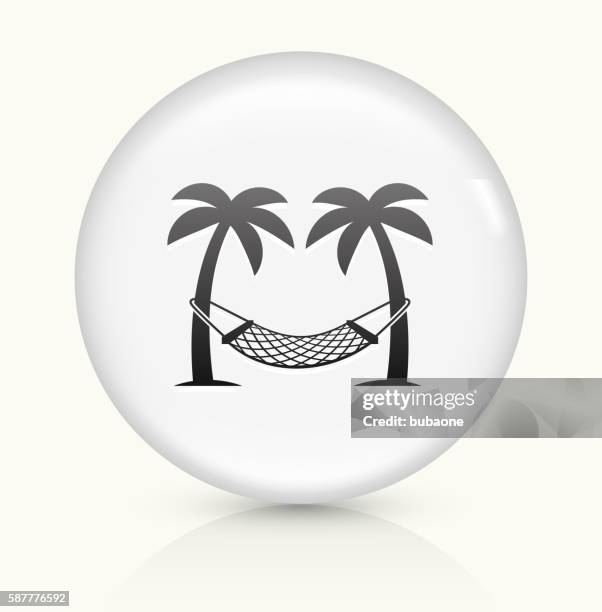 hammock icon on white round vector button - hammock stock illustrations