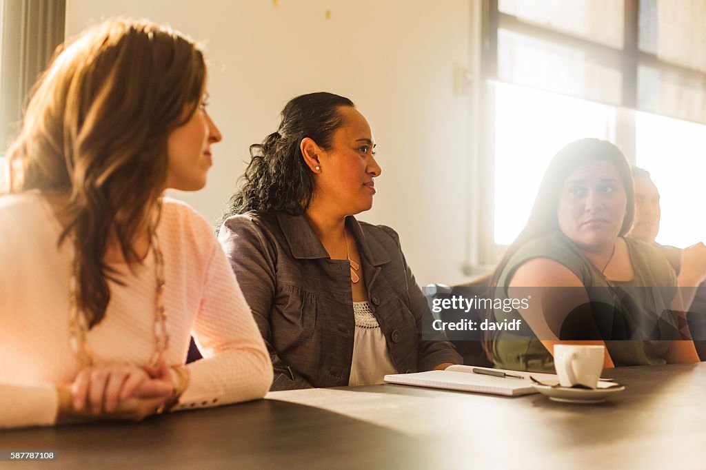 Successful Maori Pacific Islander Business Woman Leading a Team Meeting