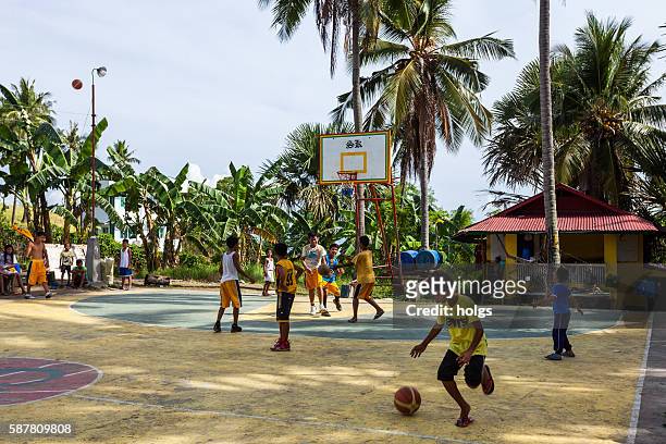 basketball in puerto galera, philippines - gallera stock pictures, royalty-free photos & images