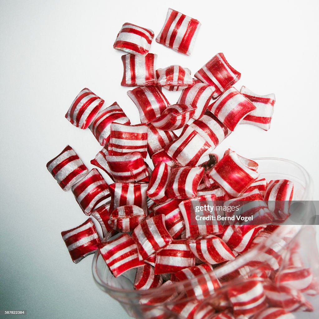 Flying peppermint candies