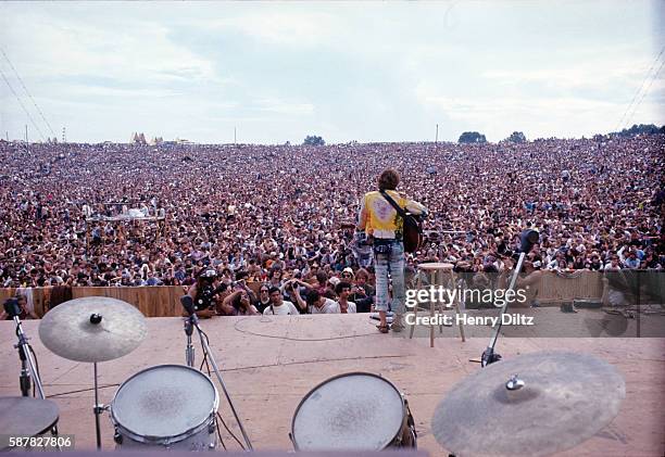 John Sebastian performs at the Woodstock Music & Art Fair in Bethel, New York on Friday, August 15, 1969.