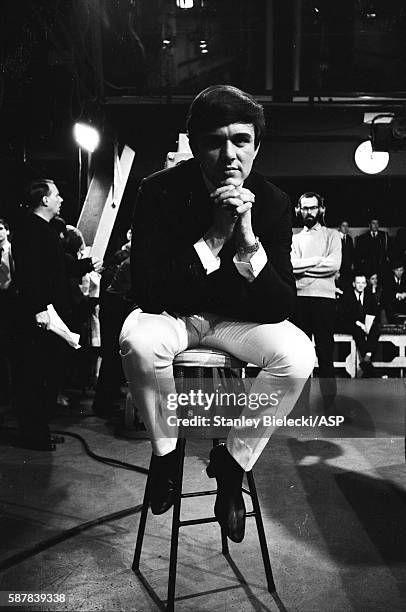 Dave Clark poses on the set of TV show Ready Steady Go, Kingsway Studios, London, February 1964.