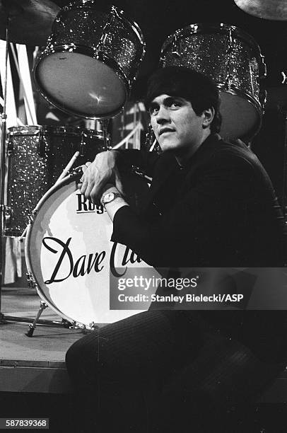 Dave Clark poses on the set of TV show Ready Steady Go, Kingsway Studios, London, February 1964.