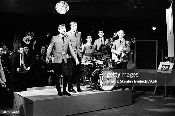 The Barron Knights appear on TV show Ready Steady Go, Kingsway Studios, London, January 1964. Duke D'Mond, Butch Baker, Dave Ballinger, Barron...