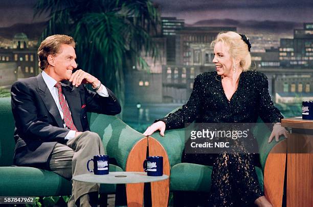Episode 336 -- Pictured: Actor Robert Stack and actress Brett Butler during an interview on November 8, 1993 --