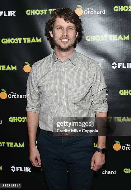 Actor Jon Heder attends the "Ghost Team" premiere at The Metrograph on August 9, 2016 in New York City.