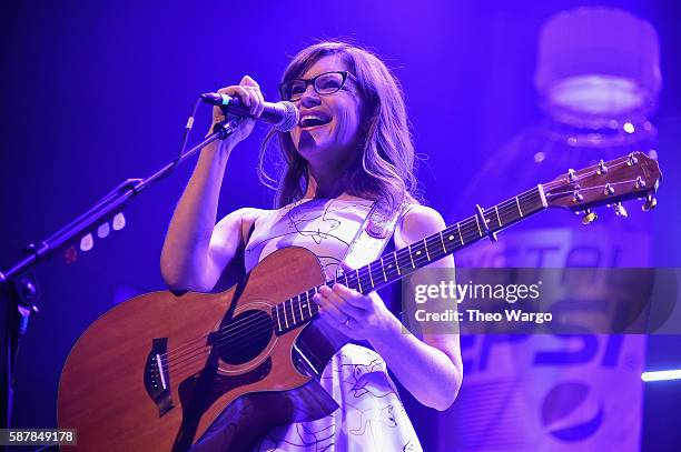 Singer Lisa Loeb performs onstage during Crystal Pepsi Summer of '92 at Terminal 5 on August 9, 2016 in New York City.