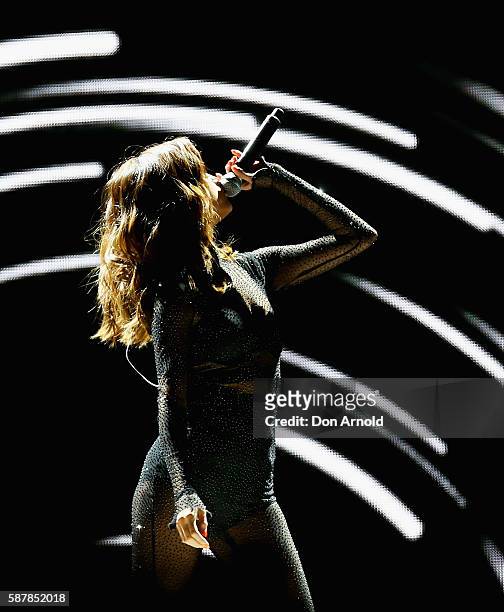 Selena Gomez performs on stage at Hordern Pavilion on August 9, 2016 in Sydney, Australia.