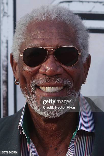 American actor Morgan Freeman poses for photos during the premiere of the Ben-Hur film at Metropolitan Theatre on August 09, 2016 in Mexico City,...