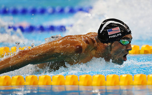 Michael Phelps of United States on his way to winning the Men's 200m Butterfly and his 20th Olympic Gold medal on Day 4 of the Rio 2016 Olympic Games...