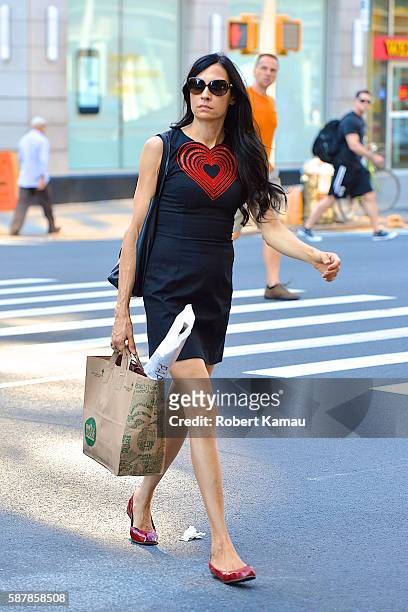 Famke Janssen seen in Manhattan on August 9, 2016 in New York City.