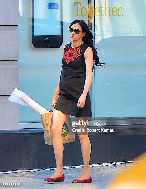 Famke Janssen seen in Manhattan on August 9, 2016 in New York City.