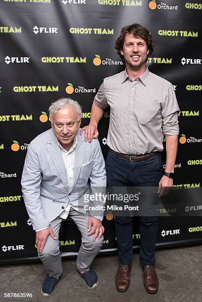 Tom Schiller and Jon Heder attend the "Ghost Team" New York premiere at The Metrograph on August 9, 2016 in New York City.