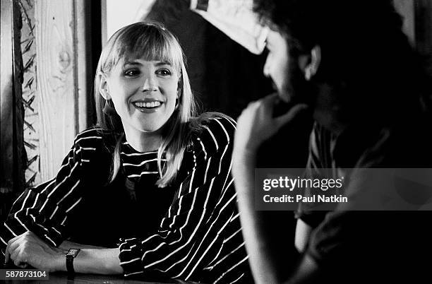 Bess Armstrong on the set of the Thompson Twins video for the theme song of the movie Nothing in Common, June 1, 1986 in Chicago, Illinois.