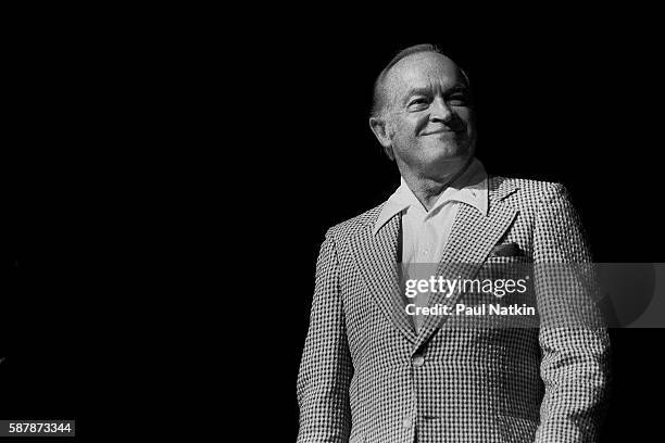 Bob Hope performing at the Poplar Creek Music Theater in Hoffman Estates, Illinois, June 9, 1980.