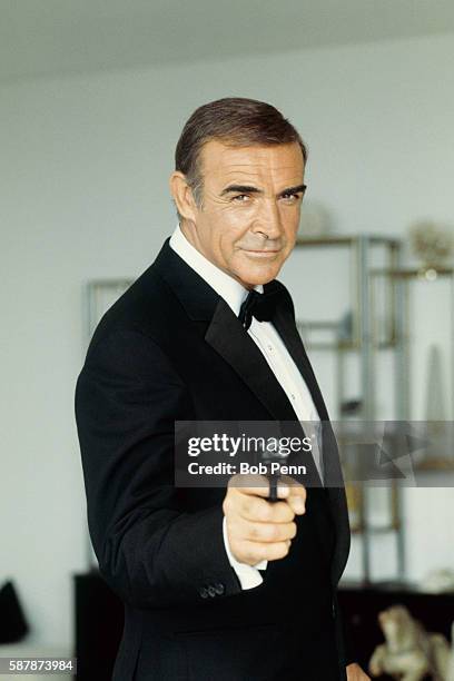 American actor Sean Connery on set of the movie James Bond: Never Say Never Again, directed by Irvin Kershner.
