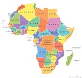 Africa single states political map