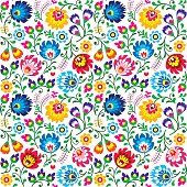 Seamless Polish folk art floral pattern