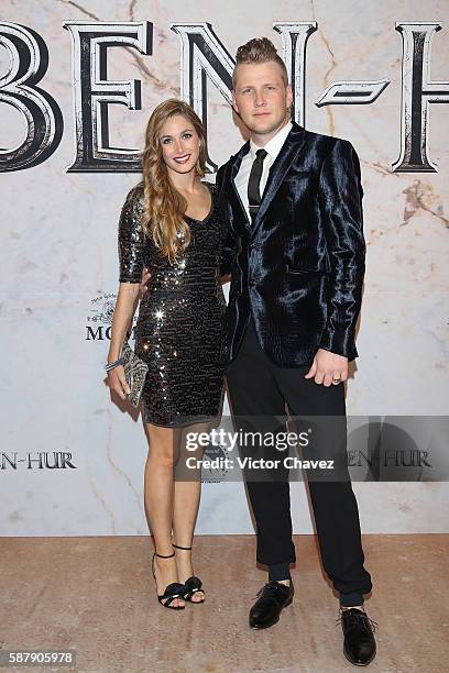 Maria Rojo De La Vega and Alexander Acha attend the Mexico Premiere of the Paramount Pictures "Ben-Hur" at Metropolitan Theater on August 9, 2016 in...