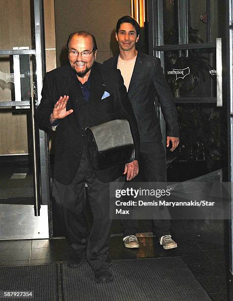 James Lipton and Justin Long are seen on August 9, 2016 in New York City.