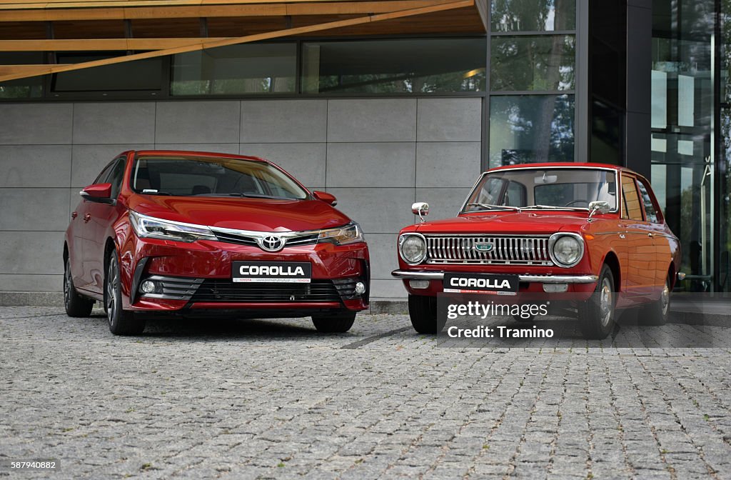 Corolla Generations Rear Toyota Corolla The Newest And The Oldest Generation High-Res Stock ...