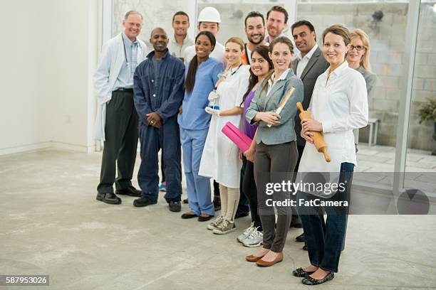 mixed group of professional workers - various occupations stock pictures, royalty-free photos & images