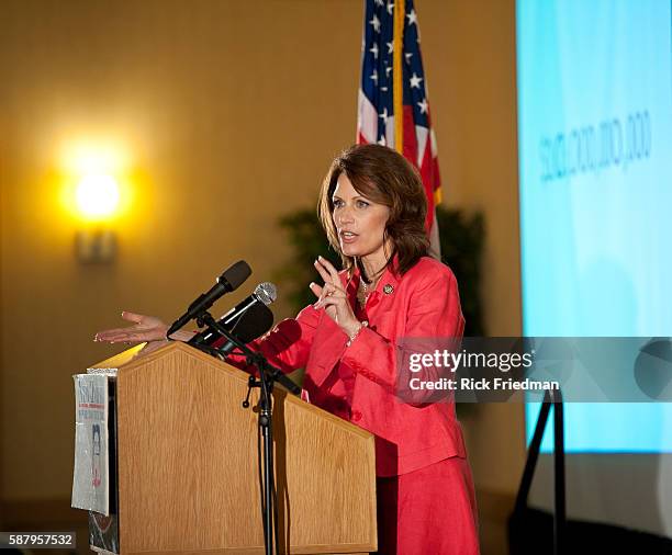 Potential Presidential candidate Congresswoman Michele Bachmann of Minnesota addressing the New Hampshire Republican State Committee in Nahua, NH on...