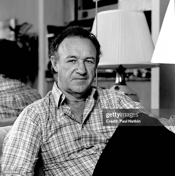 Portrait of actor Gene Hackman at the Park Hyatt Hotel in Chicago, Illinois, May 10, 1985.