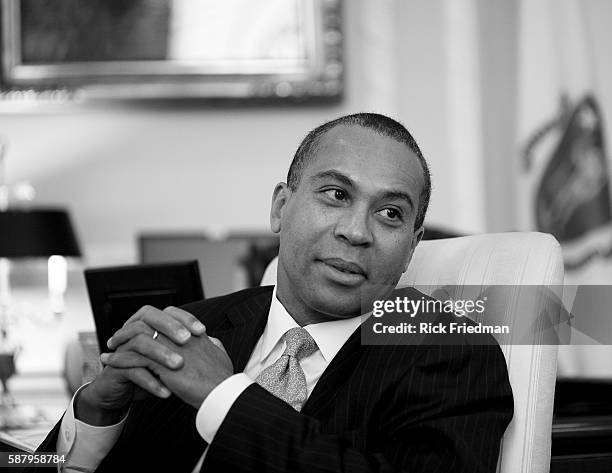 Gov. Deval Patrick photographed in his office at The Massachusetts State House on Wednesday March 19, 2008.