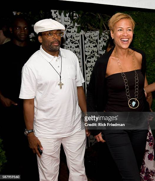 Director Spike Lee with his wife Tonya Lee at the launch party for the new BET network, the Centric Network on Martha's Vineyard on Thursday, August...