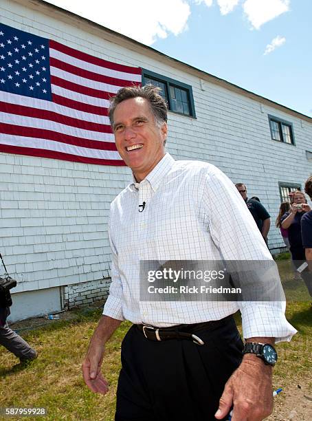 Former MA Governor Mitt Romney announcing his candidacy for President of the U.S. At Bittersweet Farm in Stratham, NH on June 2, 2011.
