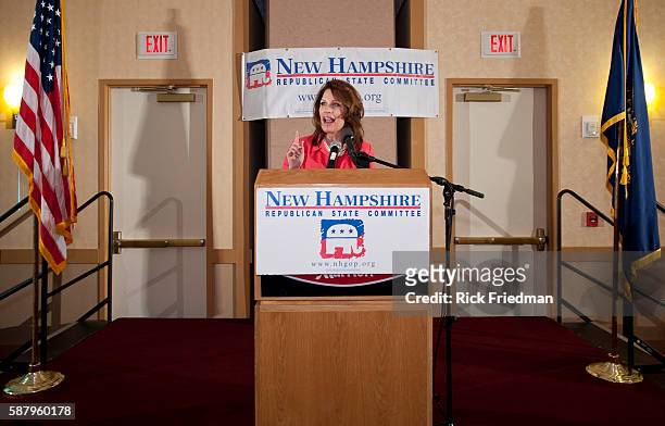 Potential Presidential candidate Congresswoman Michele Bachmann of Minnesota addressing the New Hampshire Republican State Committee in Nahua, NH on...