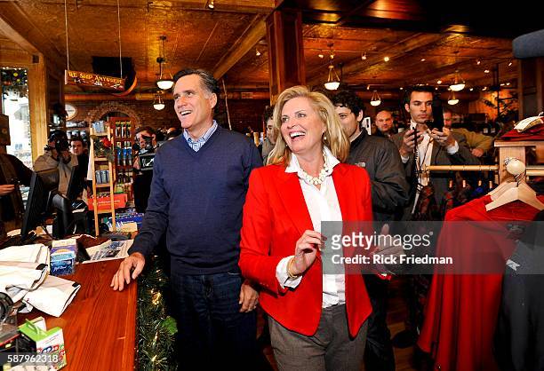 Republican presidential candidate and former MA Governor Mitt Romney shopping for Christmas gifts with his wife wife Ann Romney at the "Simon the...