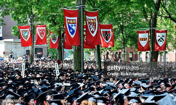 Harvard Commencement held in Harvard Yard in Cambridge, MA May 30, 2013.